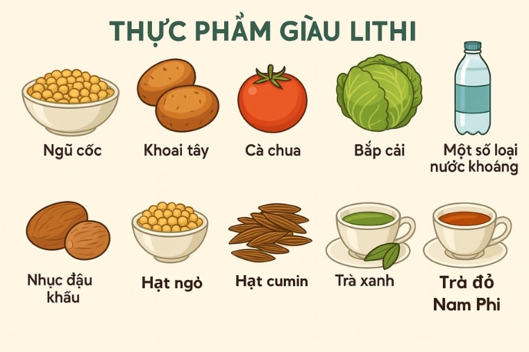Một số thực phẩm giàu lithium