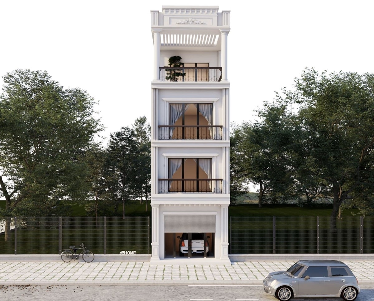 Nhà 4 tầng 50m2. (Ảnh: Xây dựng Mộc Trang)