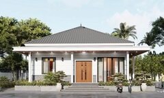 Tổng hợp các mẫu nhà mái Nhật 1 tầng 4 phòng ngủ