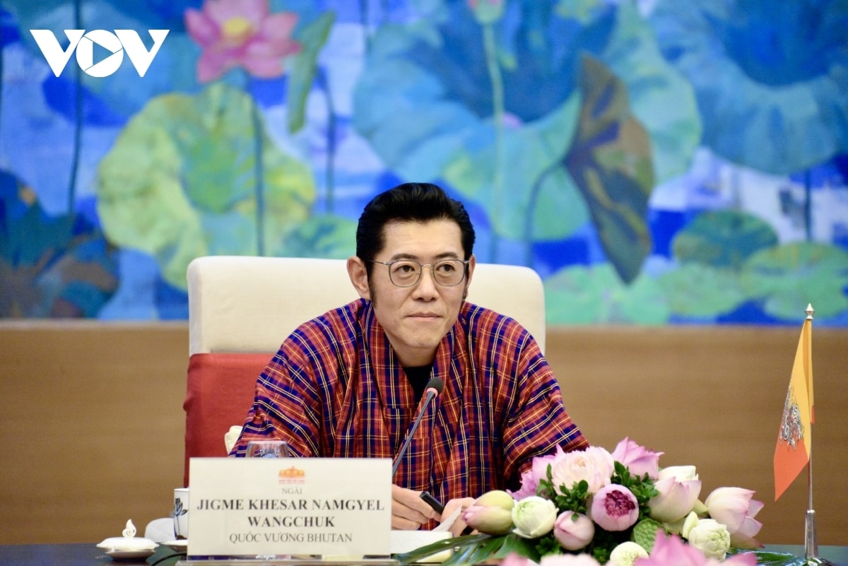Quốc vương Bhutan Jigme Khesar Namgyel Wangchuck tại cuộc hội kiến.