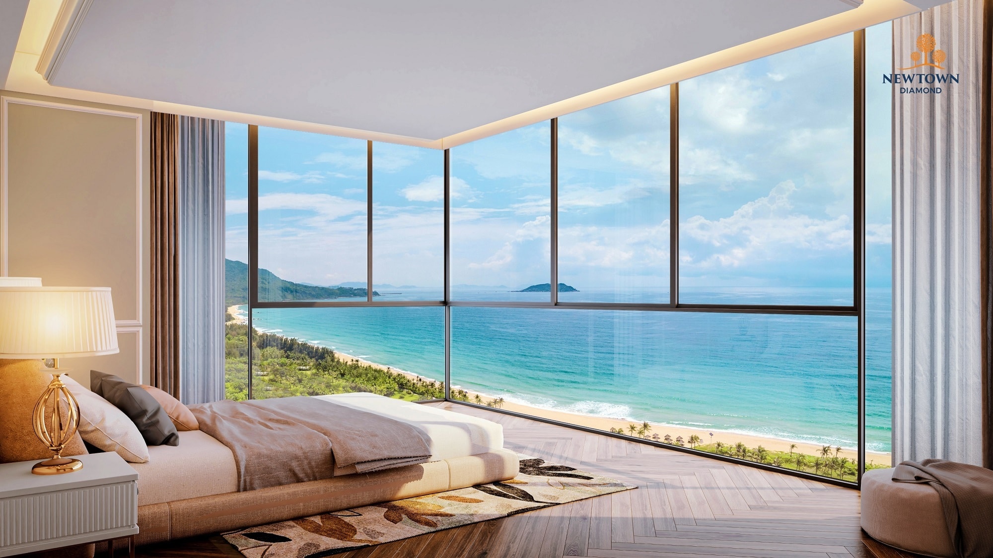 Các căn hộ hướng biển tọa lạc trên trục phía Nam Đà Nẵng như Newtown Diamond vừa thuận tiện di chuyển, vừa ôn trọn tầm nhìn tuyệt đẹp.