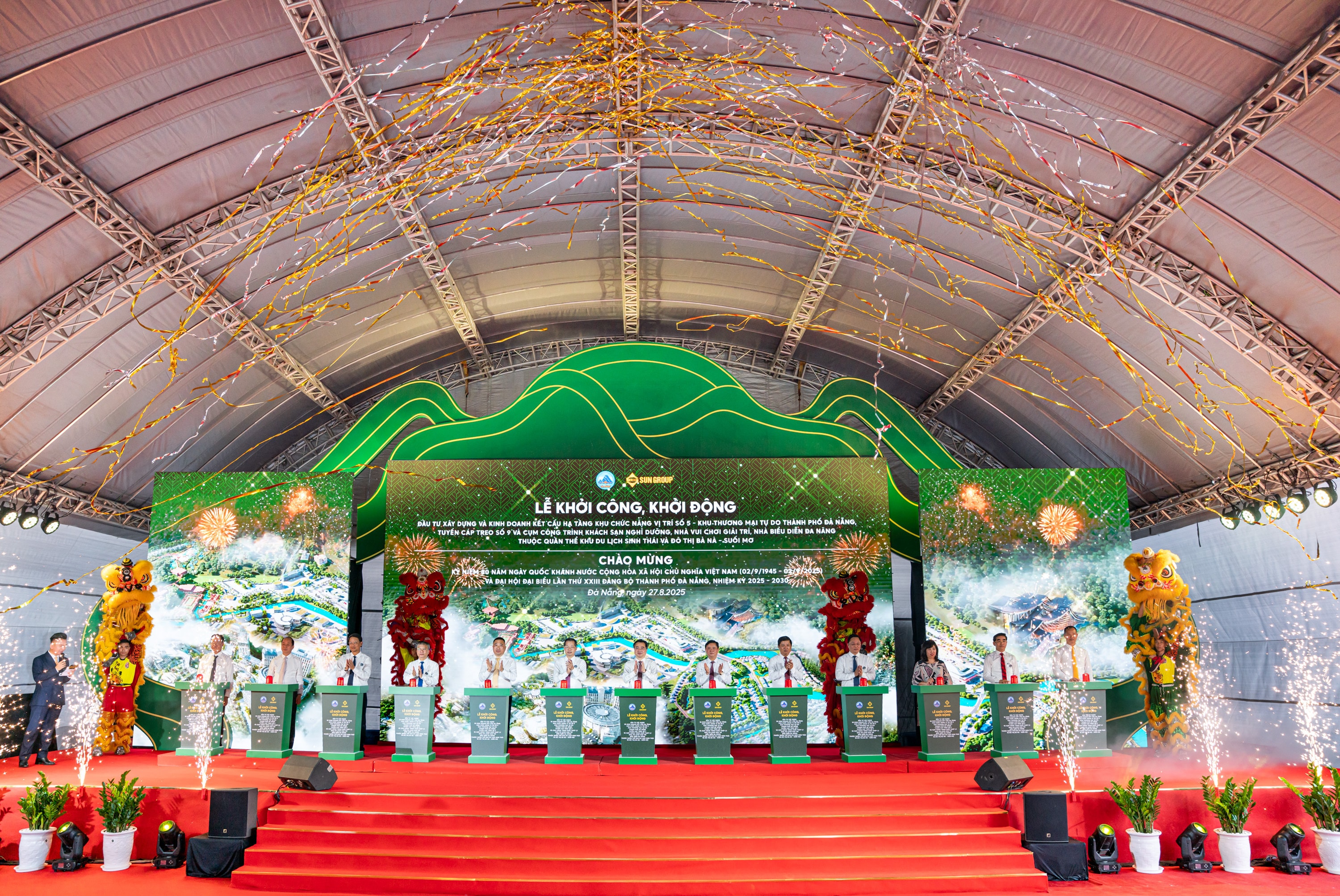 Ông Lương Nguyễn Minh Triết - Chủ tịch UBND Thành phố Đà Nẵng phát biểu tại Lễ khởi công tổ hợp đô thị nghỉ dưỡng, vui chơi giải trí Bà Nà - Suối Mơ.