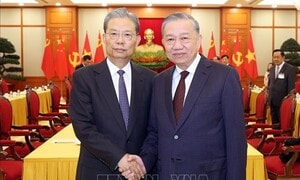 Tổng Bí thư Tô Lâm tiếp Ủy viên trưởng Nhân đại toàn quốc Trung Quốc