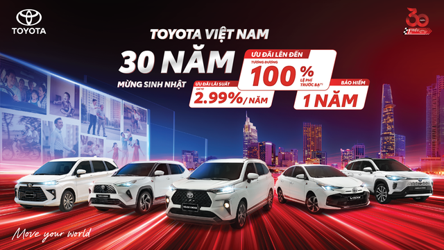 Bùng nổ ưu đãi chúc mừng sinh nhật 30 năm của Toyota Việt Nam  - Ảnh 1.