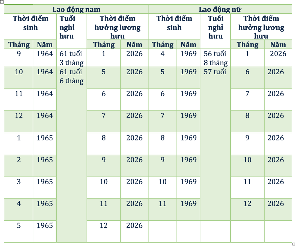 Tuổi nghỉ hưu của người lao động năm 2026 tăng lên mức nào? - 1