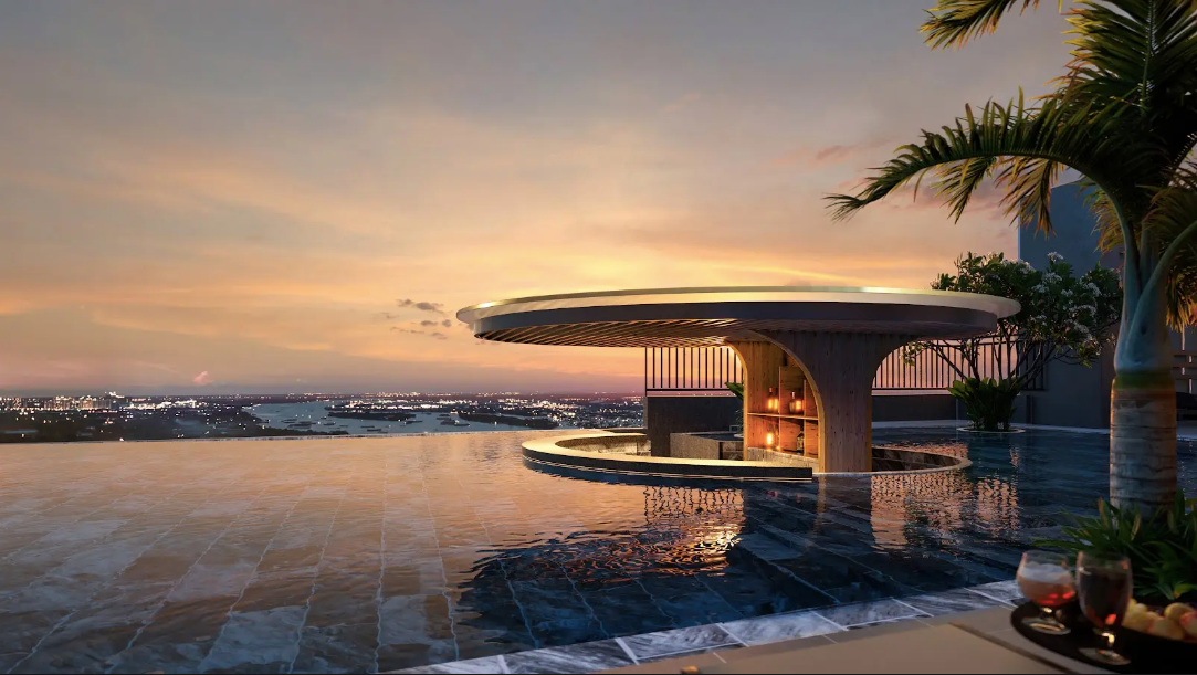 Phối cảnh Pool Bar trên tầng 40.
