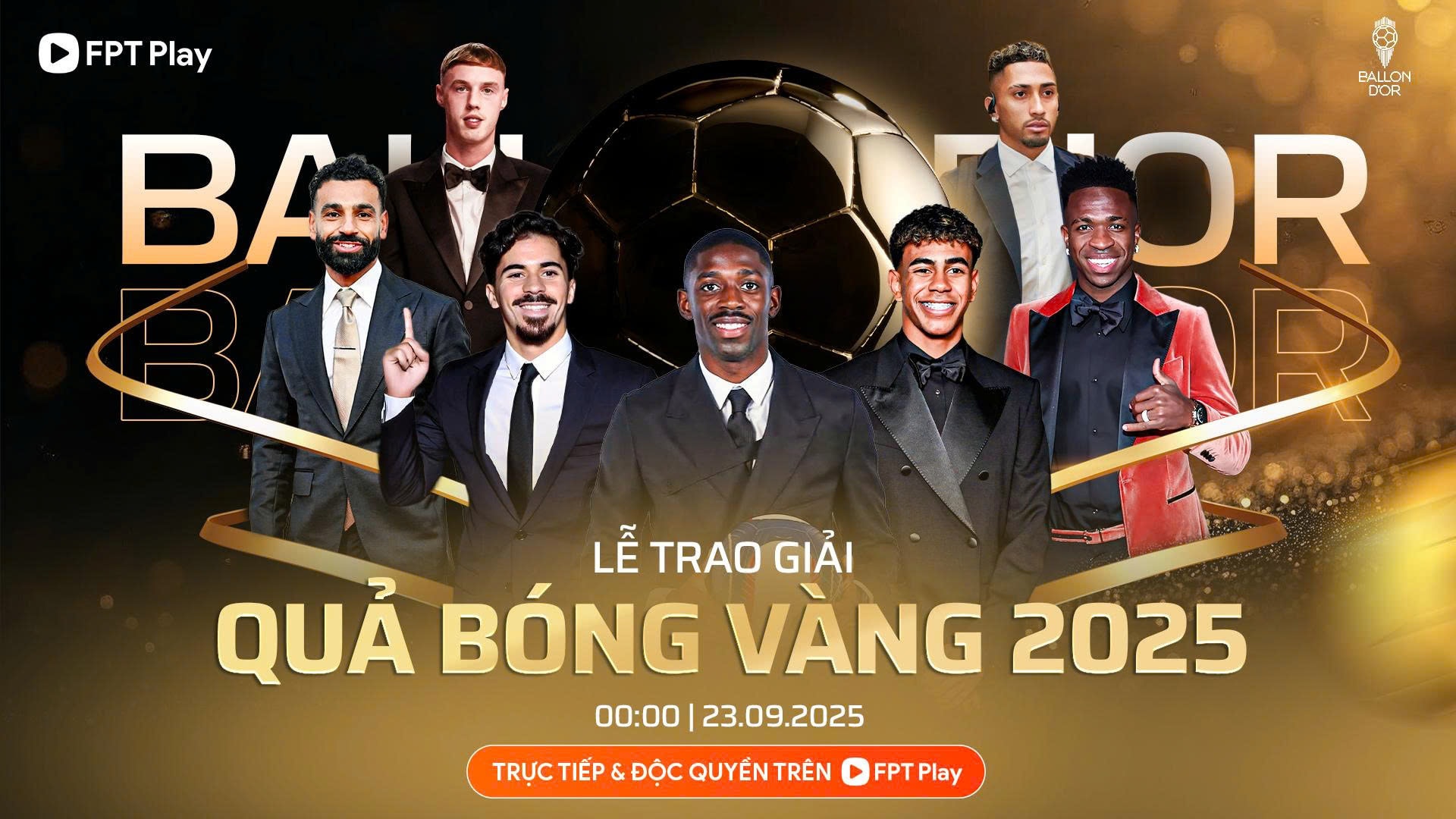 Lễ trao giải Quả bóng vàng 2025 được phát sóng trên FPT Play.