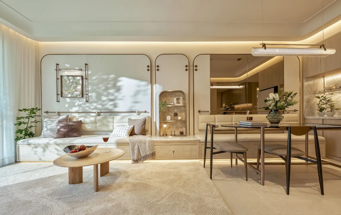 Không gian sống tại căn hộ 65m2.