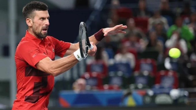 Djokovic ở Thượng Hải Masters 2024, tại Qizhong Forest Sports Arena hồi tháng 10 năm ngoái. Ảnh: Reuters