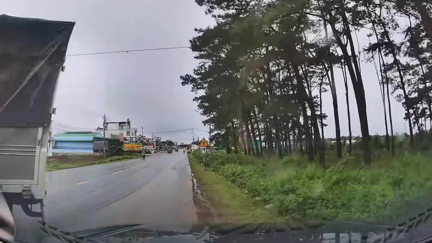 Xe tải lấn làn trượt lái văng vào lề đường