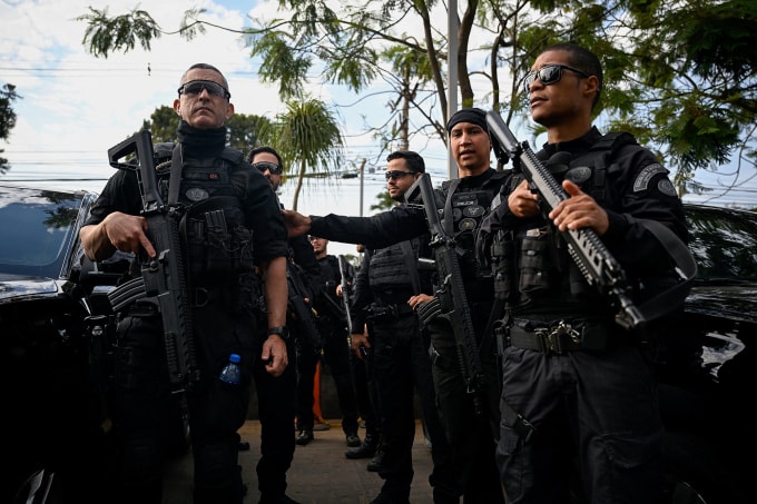 Cảnh sát đặc nhiệm Brazil tuần tra tại thủ đô Brasilia ngày 14/9. Ảnh: Reuters