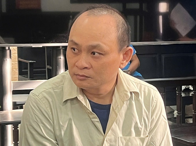 Bị cáo Trịnh Tiến Dũng tại tòa hôm nay. Ảnh: Bình Nguyên