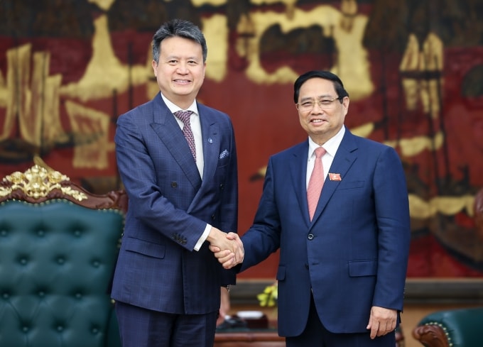 Thủ tướng Phạm Minh Chính tiếp Tổng Giám đốc WIPO Daren Tang. Ảnh: Nhật Bắc