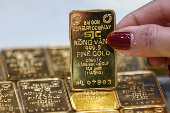Vàng miếng tại trụ sở SJC ở quận 3, tháng 3/2025. Ảnh: Quỳnh Trần