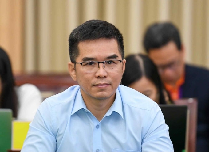 Ông Nguyễn Xuân Bính, Phó tổng giám đốc Cienco 5 Land, tại diễn đàn phát triển thị trường bất động sản, sáng 26/9. Ảnh: Báo Xây dựng