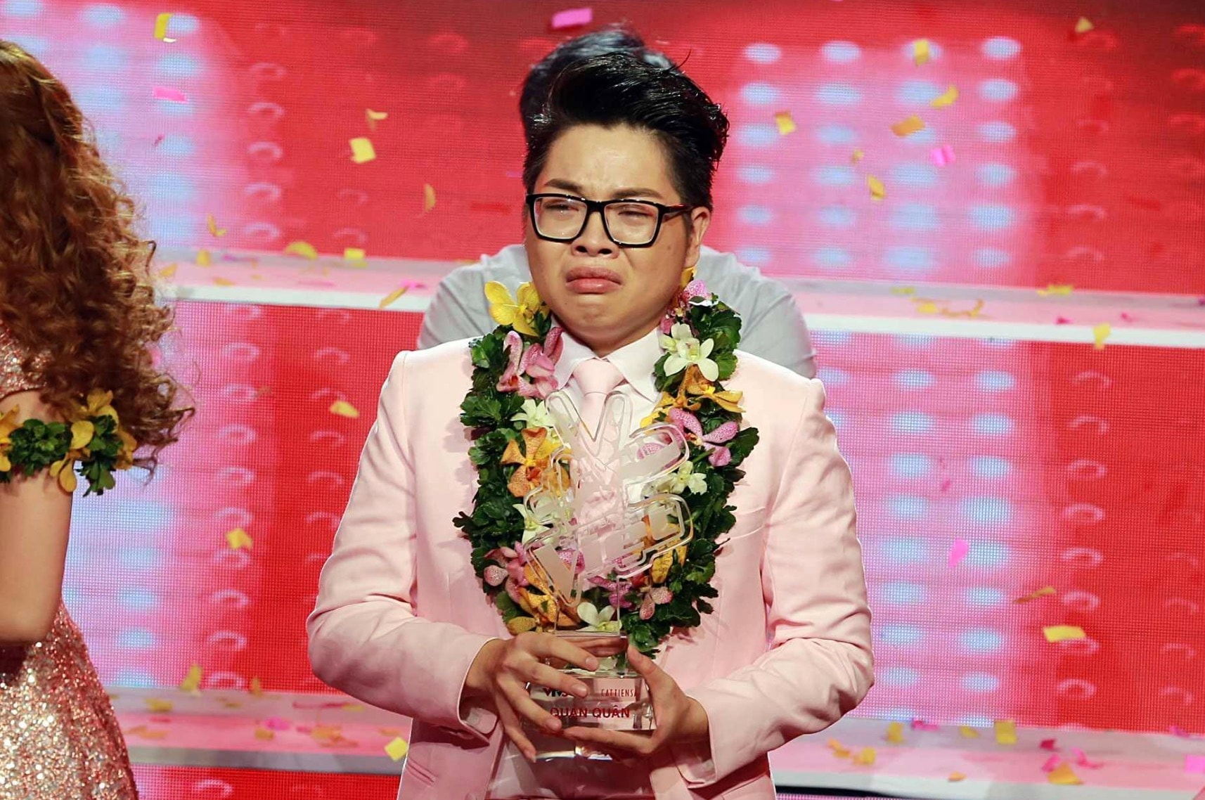 Đức Phúc thời điểm đăng quang The Voice Vietnam 2015.
