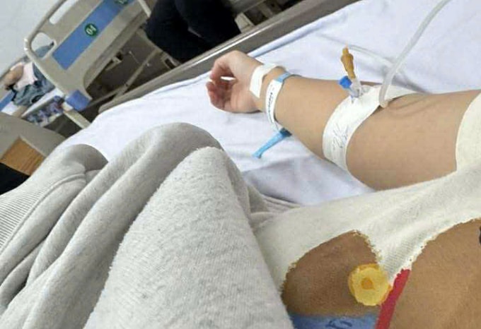 Một trường hợp nhập viện cấp cứu tại Bệnh viện Lê Văn Thịnh do rối loạn tiêu hóa sau khi ăn bánh mì ở tiệm trên. Ảnh: Bệnh nhân cung cấp