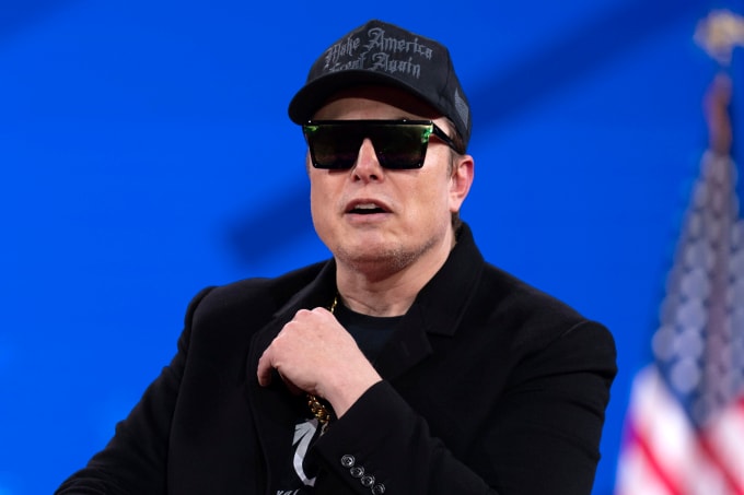 Tỷ phú Elon Musk tại sự kiện chính trị bảo thủ ở Maryland tháng 2. Ảnh: AP