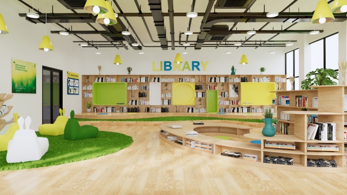 Phối cảnh thư viện. Ảnh: Pathway Tuệ Đức
