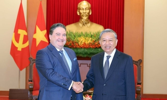 Tổng Bí thư Tô Lâm tiếp Đại sứ Mỹ Marc E. Knapper chiều 29/9. Ảnh: TTXVN