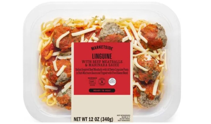 Sản phẩm mì linguine thịt viên của Marketside bị thu hồi khỏi Walmart. Ảnh: Fox News