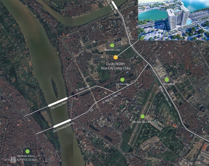 Vị trí dự án nhà ở xã hội Rice City Long Châu. Đồ họa: Anh Tú