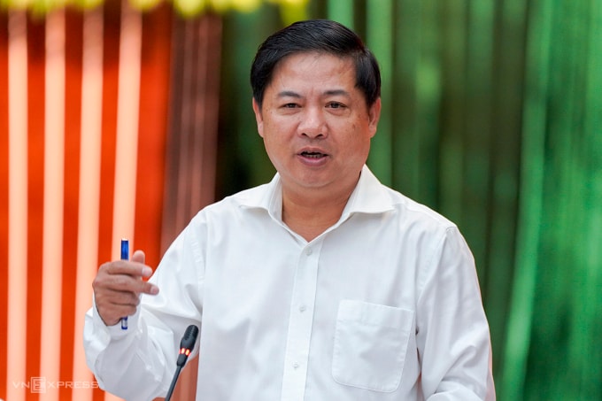 Ông Lương Nguyễn Minh Triết, Bí thư Thành ủy Đà Nẵng, phát biểu tại hội nghị, sáng 1/10. Ảnh: Nguyễn Đông