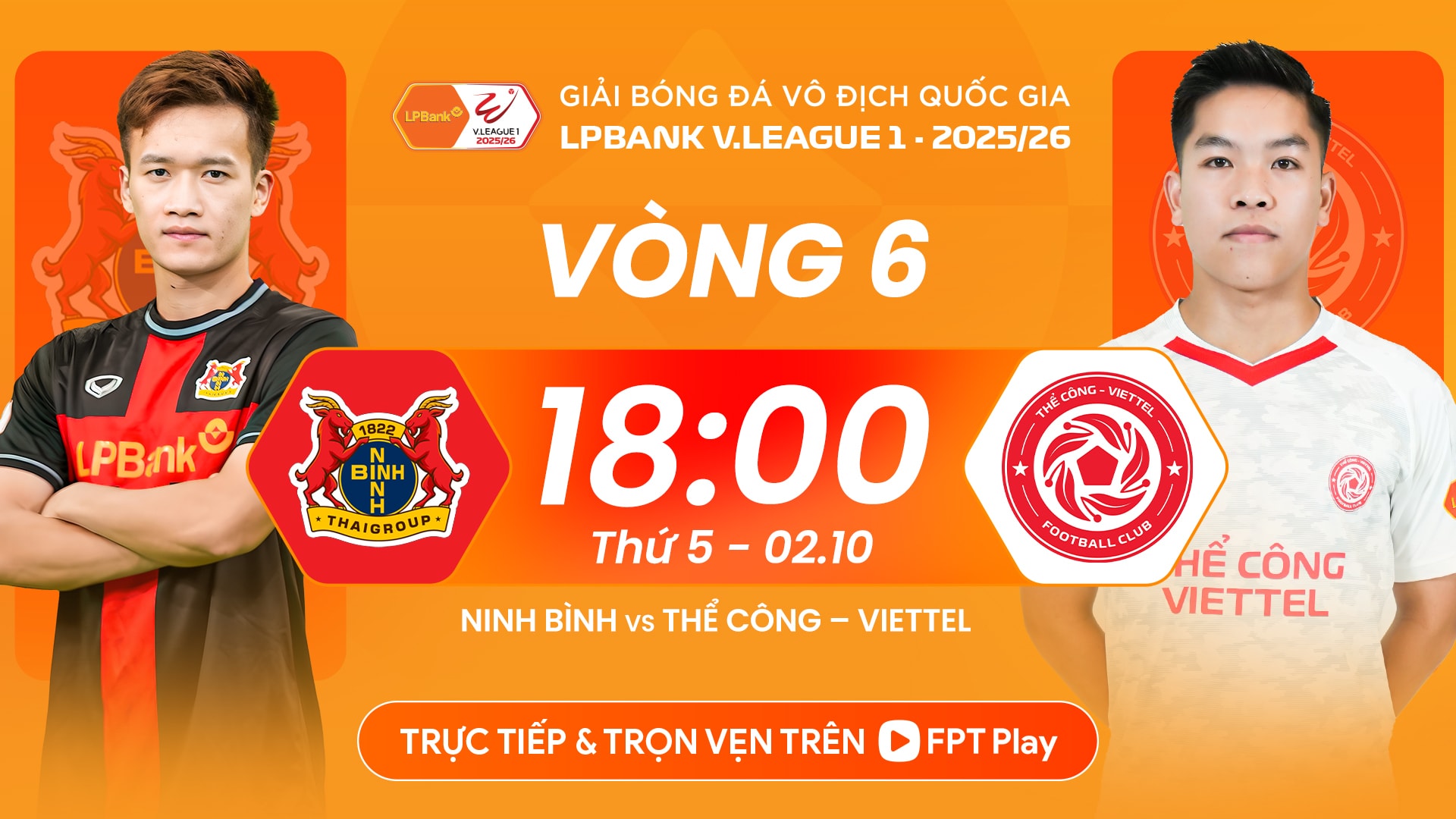 Ninh Bình đấu với Thể Công Viettel ở vòng 6 V.League.