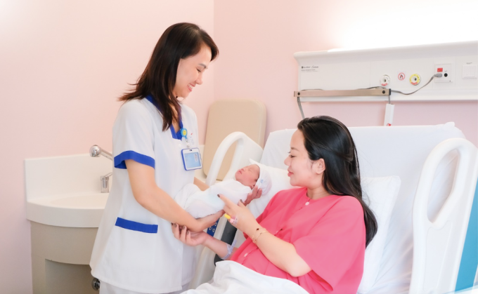 Mẹ con sản phụ vượt cạn thành công. Ảnh: Bệnh viện cung cấp