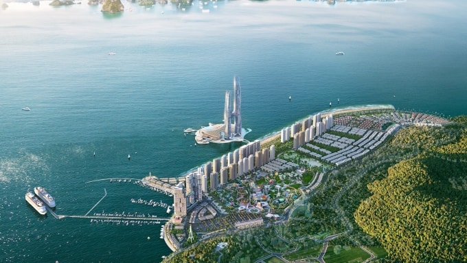 Sun Elite City được kỳ vọng là cú hích lớn cho sự phát triển kinh tế biển, kinh tế đêm tại Bãi Cháy. Ảnh: Sun Property