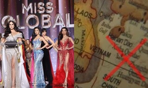Hình ảnh ‘đường lưỡi bò’ xuất hiện tại Miss Global, khán giả Việt phẫn nộ