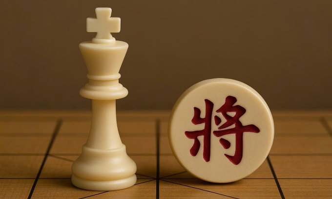 Vua trong cờ vua (trái) và tướng trong cờ tướng (phải). Ảnh: ChatGPT
