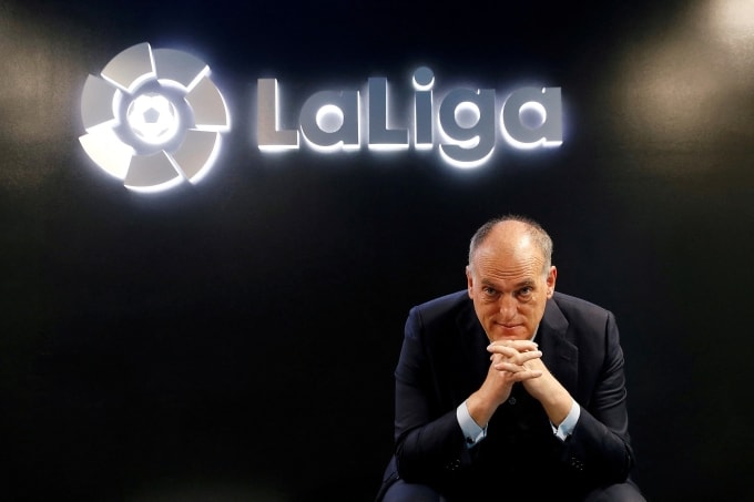 Tebas làm chủ tịch La Liga từ 2013. Ảnh: Reuters