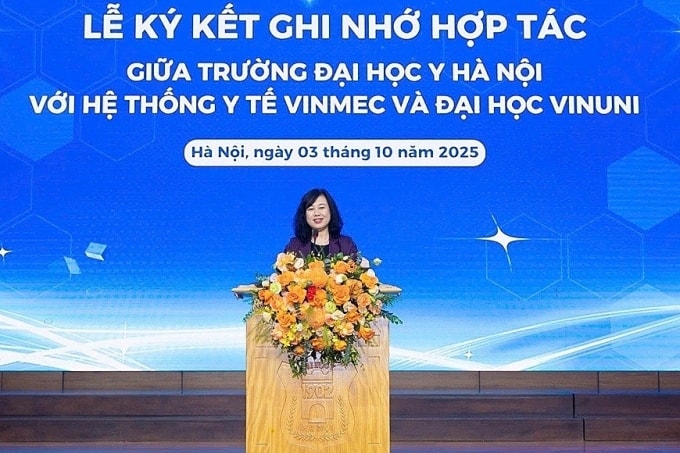 Bộ trưởng Đào Hồng Lan phát biểu tại sự kiện. Ảnh: VinGroup