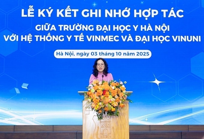 PGS.TS. Phan Thị Thu Hương phát biểu tại sự kiện. Ảnh: VinGroup
