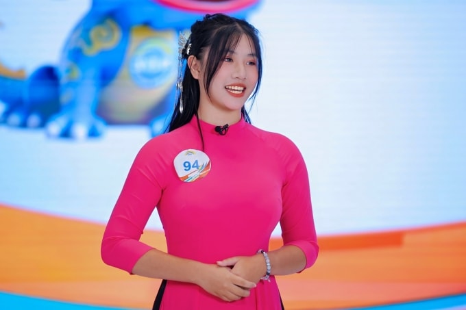 Thanh Mai tại cuộc thi Nhịp cầu Hán ngữ quốc tế. Ảnh: Nhân vật cung cấp