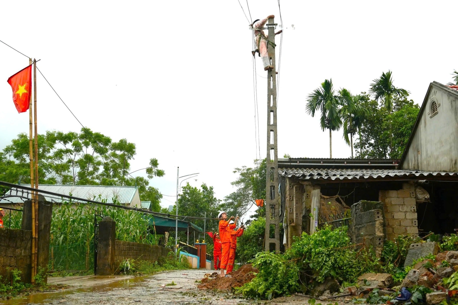 Những người nhện áo cam làm việc ngày đêm dọc miền Trung mùa mưa bão - 11 Những người nhện áo cam làm việc ngày đêm dọc miền Trung mùa mưa bão - 11
