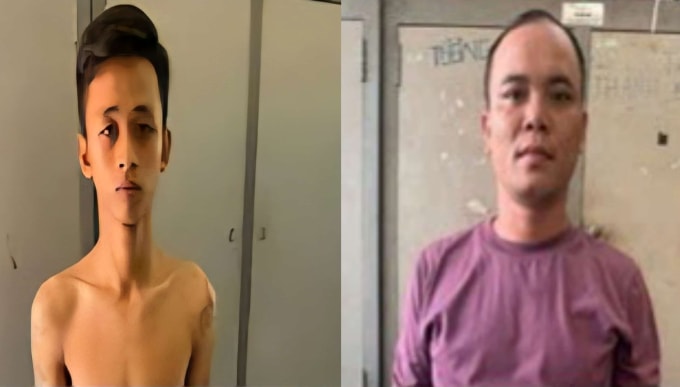 Nguyễn Văn Hùng (trái) và Lê Huỳnh Đạt tại cơ quan điều tra. Ảnh: Ngọc Diễm
