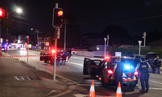 Cảnh sát tại hiện trường vụ xả súng ở Sydney, Australia hôm 5/10. Ảnh: ABC