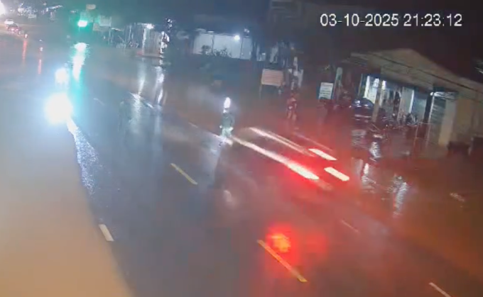 Hiện trường tai nạn tối 3/10. Ảnh: Camera an ninh