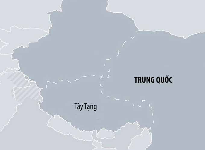 Vị trí Tây Tạng thuộc Trung Quốc. Đồ họa: DW