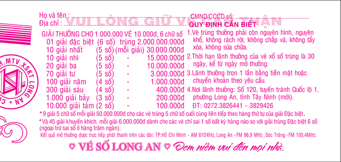 Xổ số miền Nam: Thông tin trúng giải đặc biệt vé số Long An , Tây Ninh , Đồng Tháp - Ảnh 1.