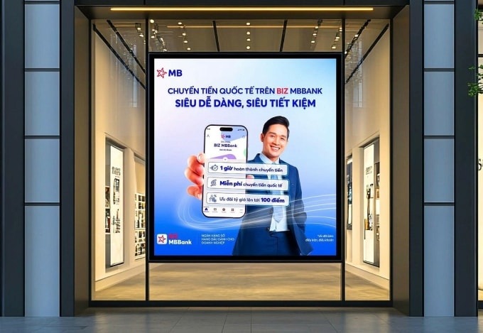 BIZ MBBank hỗ trợ doanh nghiệp chuyển tiền quốc tế 24/7. Ảnh: MB
