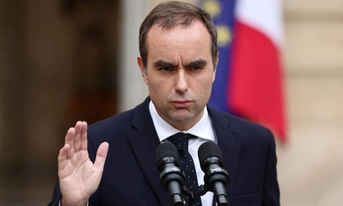 Thủ tướng Pháp Sebastien Lecornu phát biểu tại Dinh thự Matignon ở Paris ngày 6/10. Ảnh: AFP