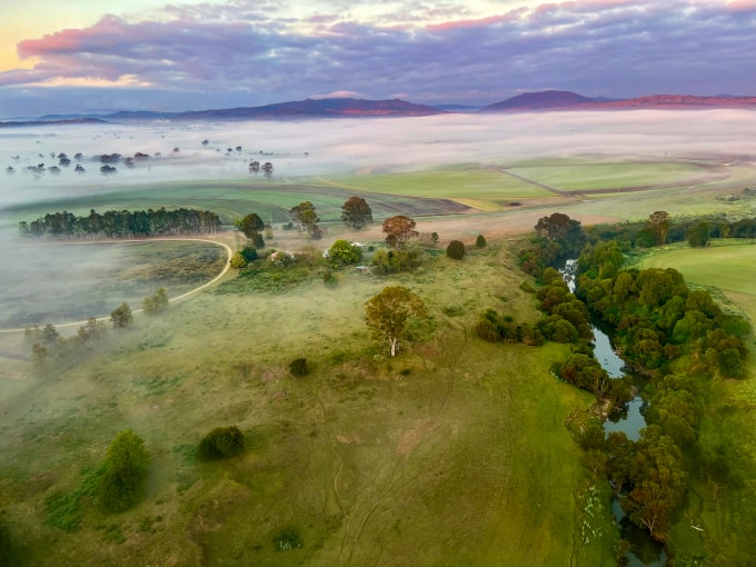 Khung cảnh ngoại ô Gold Coast nhìn từ khinh khí cầu. Ảnh: Phương Anh