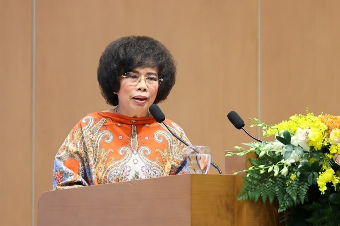 Bà Thái Hương, Chủ tịch Hội đồng Chiến lược Tập đoàn TH phát biểu tại sự kiện. Ảnh: VGP