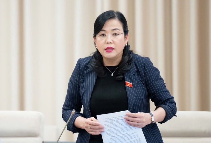 Bà Nguyễn Thanh Hải, Chủ nhiệm Ủy ban Công tác đại biểu, phát biểu tại phiên họp, sáng 8/10. Ảnh: Media Quốc hội