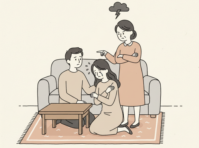 Mẹ chồng bắt tôi quỳ vì mặc váy ngắn