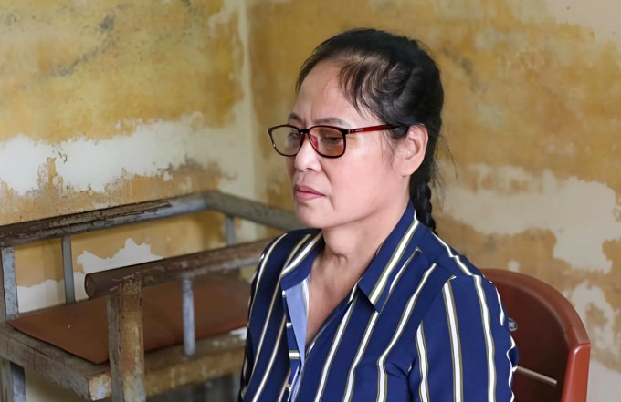 Bà Nguyễn Thị Bích Thủy lúc bị bắt. Ảnh: Công an cung cấp