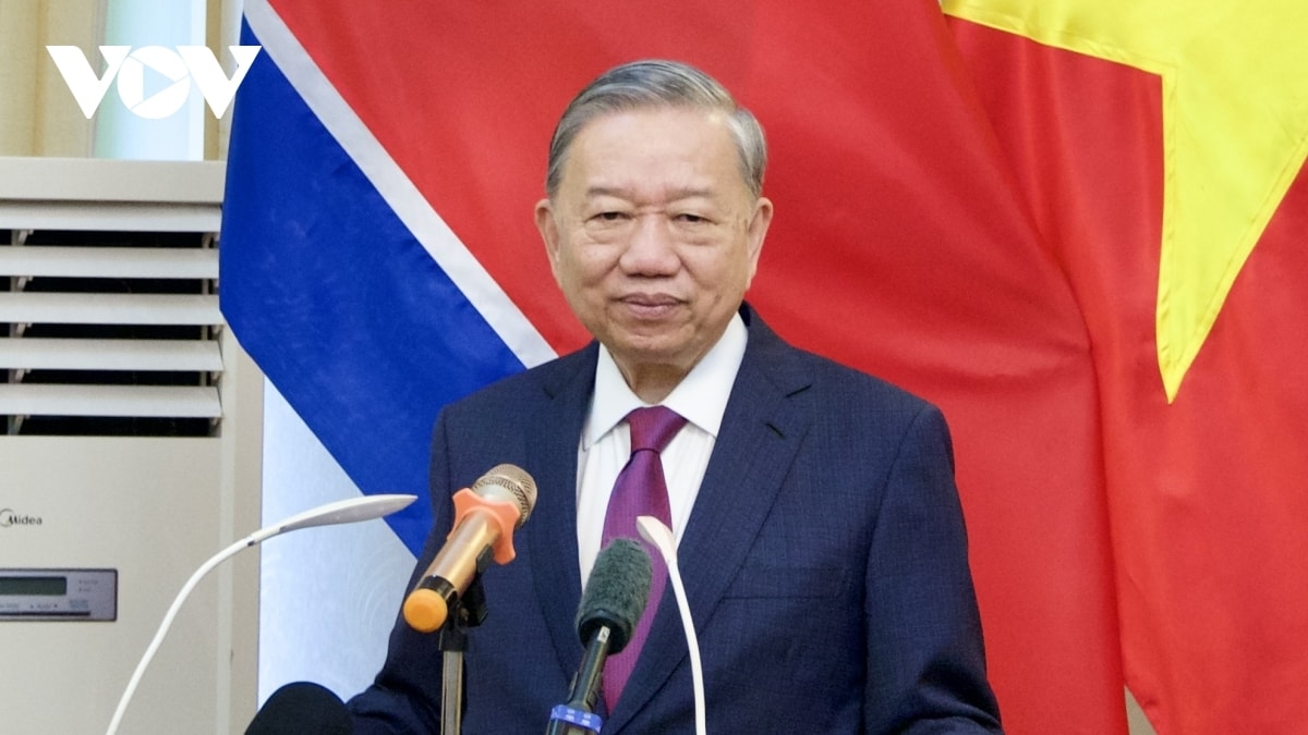 Tổng Bí thư Tô Lâm phát biểu tại buổi lễ.